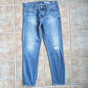 AG Ex boyfriend Slouchy Slim Crop Distressed Jean, 20 Years Medium Wash